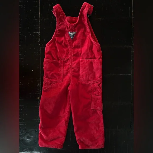 3T OshKosh B'gosh Red Overalls Dennis the Menace or Chucky Costume - Picture 7 of 10